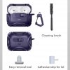 Pancerne Etui MagSafe ESR Cyber FlickLock do AirPods Pro 3 Fioletowe z Blokadą